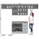 Ver imagem 3 de Cozinha Compacta Modulada 4 Peças com Duplo Aéreo Emily Espresso Móveis Branco/HP/Calcare