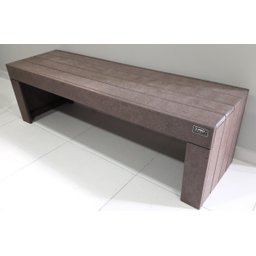 Banco Reto de Madeira Plástica Maciça Marrom sem Encosto 100% Reciclado 3 Lugares 1,5m / Bc-03 Lanci - 6