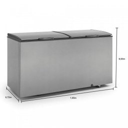 Freezer Horizontal Skin Condenser Aço Tipo Inox GHBS-510 TI Gelopar 127v - 4