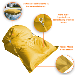Puff Gigante Almofadao Flutuante Decoração Jardim Area Externa Piscina Assento Secagem Ultra Rápida - 2