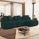 Ver imagem 1 de Sofá 4 Lugares com Chaise Direito Sala Living 288cm Arlo F04 Veludo Verde - Lyam Decor