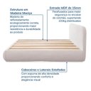Ver mais imagens de Cama com Cabeceira Estofada Casal Orla CabeCasa MadeiraOriginals