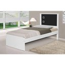 Ver imagem 1 de Cama Barcelona para Quarto Solteiro Flex Color Branco/preto