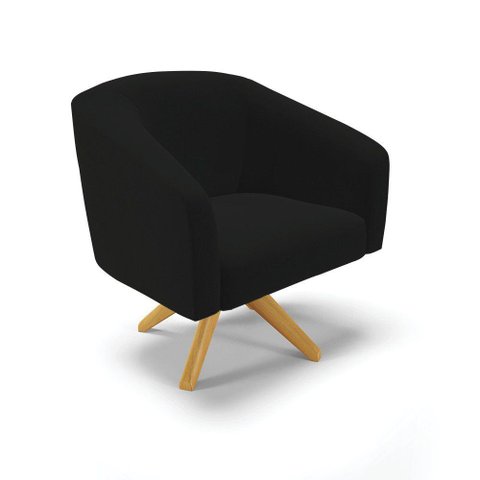 Cadeira Sala de Jantar Giratória Ma30 Stella Linho D03 - D'Rossi Cor Preto