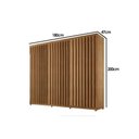 Ver imagem 4 de Guarda Roupa Casal 6 Portas Ripadas e 2 Gavetas C/ Pés Cairo Premium Naturale - Rufato