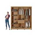 Ver imagem 3 de Guarda Roupa Casal 6 Portas Ripadas e 2 Gavetas C/ Pés Cairo Premium Naturale - Rufato