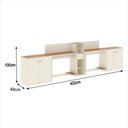 Ver imagem 6 de Conjunto de Escritório Smart 1 Livreiro 2 Buffet e 2 Mesas 90cm - Off White e Cedro