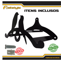 Suporte Mangueira Jardim CASAL PÁSSAROS PRETO ALL STYLE - 5