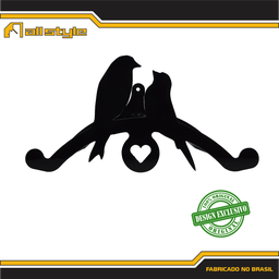 Suporte Mangueira Jardim CASAL PÁSSAROS PRETO ALL STYLE - 4