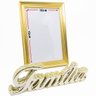 Kit Escultura Palavra + Porta Retrato Decorativo Enfeite Top - Familia Dourado + Porta Retrato - 1