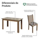 Ver imagem 5 de Conjunto Sala de Jantar Magnólia Mesa Tampo de Vidro 4 Cadeiras Rustic/Crema/Floral Hibiscos Madesa