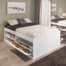Cama Bau Casal Com Sapateira Embutida Branco Vanessa Framar - 1