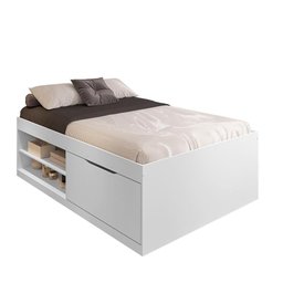 Cama Bau Casal Com Sapateira Embutida Branco Vanessa Framar - 3