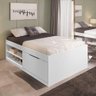 Cama Bau Casal Com Sapateira Embutida Branco Vanessa Framar - 2