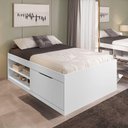 Ver imagem 2 de Cama Bau Casal Com Sapateira Embutida Branco Vanessa Framar