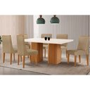 Ver imagem 1 de Conjunto: Mesa Sala Jantar Maldivas Tampo c/ Vidro Curvo 180cm+6 Cadeiras Dakota Madeira Naturale/