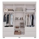 Ver imagem 2 de Guarda Roupas Casal Texas 6 Portas 4 Gavetas sem Espelho Salleto Branco