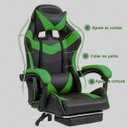 Ver imagem 2 de Cadeira Escritório Gamer Nitro Verde Ergonômica Couro Sintético Reclinável Altura Ajustável Luvinco