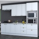 Ver imagem 1 de Cozinha Completa Modulada 5 Peças 10 Portas Emily Espresso Móveis Branco/HP/Calcare
