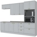 Ver imagem 2 de Cozinha Completa Modulada 5 Peças 10 Portas Emily Espresso Móveis Branco/HP/Calcare