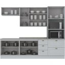 Ver imagem 4 de Cozinha Completa Modulada 5 Peças 10 Portas Emily Espresso Móveis Branco/HP/Calcare