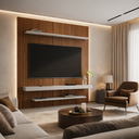 Ver imagem 1 de Painel Tv 60 Polegadas Atlas Ripado 3d de Madeira Sala de Estar 150cm Home Cinema com Prateleira