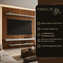 Ver imagem 3 de Painel Tv 60 Polegadas Atlas Ripado 3d de Madeira Sala de Estar 150cm Home Cinema com Prateleira