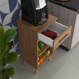 Balcao para Cozinha Aramario Fruteira com Gaveta Multiuso:canela - 3