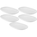 Ver imagem 1 de 5 Travessas Melamina Branca 26x17cm Saladas Petiscos Buffet Restaurante Aperitivos