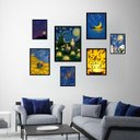 Ver imagem 1 de Kit 7 Quadros Decorativos Van Gogh - com Vidro:madeira Preta
