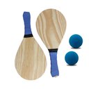 Ver imagem 1 de Kit 2 Raquete Madeira Frescobol Praia e 2 Bolas Borracha