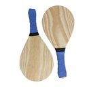 Ver imagem 4 de Kit 2 Raquete Madeira Frescobol Praia e 2 Bolas Borracha