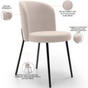 Ver imagem 4 de Kit 4 Cadeiras Sala de Jantar Estofada Gavi L02 Suede Bege - Lyam Decor