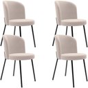 Ver imagem 1 de Kit 4 Cadeiras Sala de Jantar Estofada Gavi L02 Suede Bege - Lyam Decor