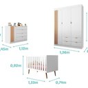 Ver imagem 3 de Quarto de Bebê Completo 5 Peças em MDF com Berço Americano, Guarda Roupa, Cômoda e Poltrona com Puff Ayla Branco