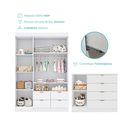 Ver imagem 7 de Quarto de Bebê Completo 5 Peças em MDF com Berço Americano, Guarda Roupa, Cômoda e Poltrona com Puff Ayla Branco