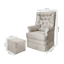 Ver imagem 4 de Quarto de Bebê Completo 5 Peças em MDF com Berço Americano, Guarda Roupa, Cômoda e Poltrona com Puff Ayla Branco