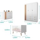 Ver imagem 3 de Quarto de Bebê Completo 5 Peças em MDF com Berço Americano, Guarda Roupa, Cômoda e Poltrona com Puff