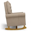 Ver imagem 5 de Kit 02 Poltronas de Amamentação e Descanso Base Madeira Balanço Brenda G05 Linho Areia -