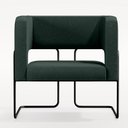 Ver imagem 6 de Kit 02 Poltronas Decorativas Scarlett D02 Base de Aço Preto Linho Verde C-117 - Lyam Decor