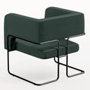 Ver mais imagens de Kit 02 Poltronas Decorativas Scarlett D02 Base de Aço Preto Linho Verde C-117 - Lyam Decor