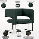 Ver imagem 4 de Kit 02 Poltronas Decorativas Scarlett D02 Base de Aço Preto Linho Verde C-117 - Lyam Decor
