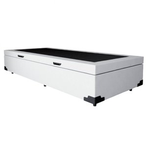 Cama Box Baú Solteirao King Sintético Branco com 203x96x44cm