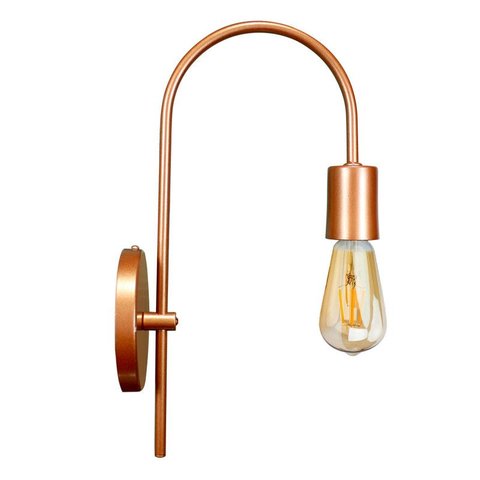 Arandela Arqueada Retrô Decorativa Cobre + Lâmpada Retrô Led A60