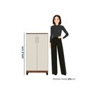 Ver imagem 4 de Armário Multiuso Brisa 2 Portas com 3 Prateleiras Nogueira e Off White