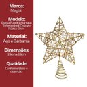 Ver imagem 7 de Estrela Ponteira Aramada Tridimensional Dourado Rústico Espiral 29cm - Magizi