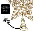 Ver imagem 5 de Estrela Ponteira Aramada Tridimensional Dourado Rústico Espiral 29cm - Magizi