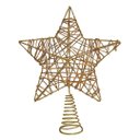 Ver imagem 1 de Estrela Ponteira Aramada Tridimensional Dourado Rústico Espiral 29cm - Magizi