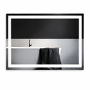 Ver imagem 1 de Espelho Retangular 60x80 cm Jateado LED 3 Cores Touch Moderno