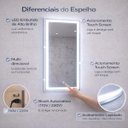 Ver imagem 7 de Espelho Retangular 60x80 cm Jateado LED 3 Cores Touch Moderno
